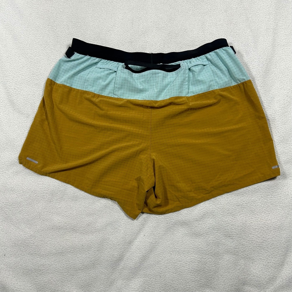 Nike Dri-FIT Trail Running Shorts Mens Large Green Gold DN4480-482 Lined Pockets - Picture 2 of 8